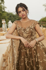 Golden Raw Silk Gown2