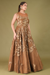 Golden Raw Silk GownDSC04973