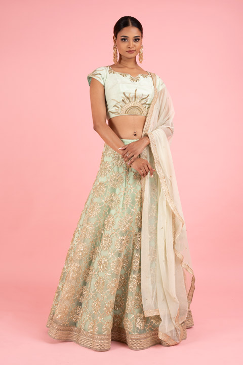 Mint Green Gota Embriodered Lehanga