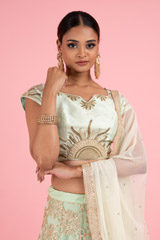 Mint Green Gota Embriodered LehangaDSC03195
