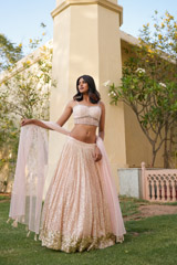 Peach Corset Lehenga