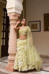 Mint Ruffled LehengaDSC04407