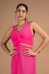 Fuchsia Waist Cutout GownDSC08299