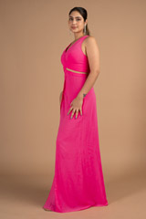 Fuchsia Waist Cutout GownDSC08301