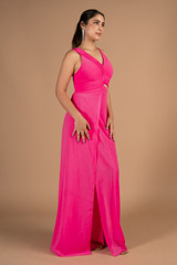Fuchsia Waist Cutout GownDSC08302