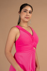 Fuchsia Waist Cutout GownDSC08303