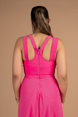 Fuchsia Waist Cutout GownDSC08304