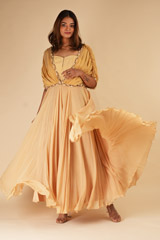 Beige Ruched Corset Gown2148.video