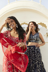 Coral Shimmer Lehenga