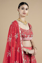 Coral Shimmer LehengaDSC09838