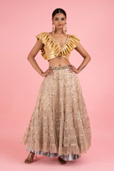 Golden Sequin LehengaDSC03174