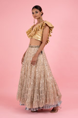 Golden Sequin LehengaDSC03176