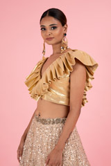Golden Sequin LehengaDSC03177