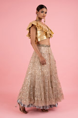 Golden Sequin LehengaDSC03178