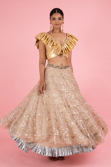 Golden Sequin Lehenga