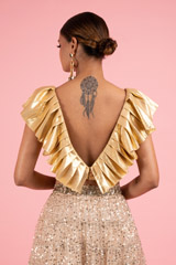 Golden Sequin LehengaDSC03181