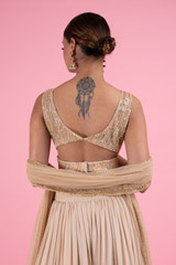 Golden Embroidered LehengaDSC02983