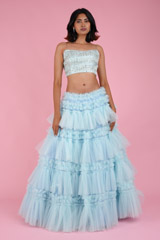 Blue Frill Lehenga SetDSC07591