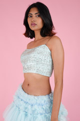 Blue Frill Lehenga SetDSC07595