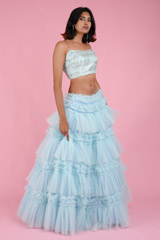 Blue Frill Lehenga SetDSC07596