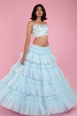 Blue Frill Lehenga SetDSC07597