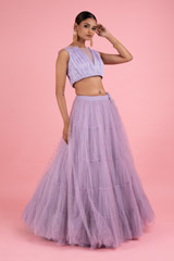 Gathered Lehanga With Pleated Crop TopDSC03019