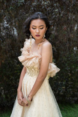 One Shoulder Ruffled Embroidered Gown_DSC5028-Edit