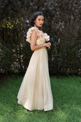 One Shoulder Ruffled Embroidered Gown_DSC5033-Edit