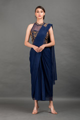 Midnight Blue Saree Gown2168_video