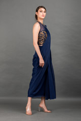 Midnight Blue Saree Gown_DSC8578-Edit