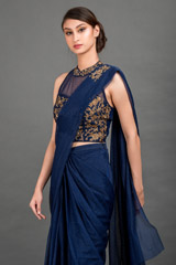 Midnight Blue Saree Gown_DSC8581-Edit