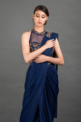 Midnight Blue Saree Gown_DSC8584-Edit