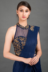 Midnight Blue Saree Gown_DSC8592-Edit