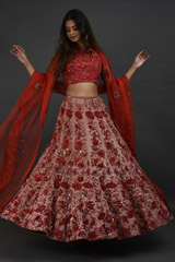 Red Zari Lehenga