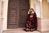 Maroon Velvet LehengaDSC05716