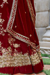 Maroon Velvet LehengaIMG_0263