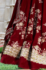 Maroon Velvet LehengaIMG_0266