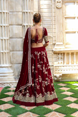 Maroon Velvet LehengaIMG_0303