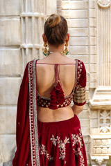 Maroon Velvet LehengaIMG_0321