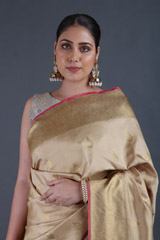 Beige Silk SareeIMG_9502