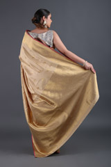 Beige Silk SareeIMG_9511