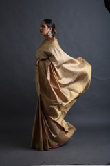 Beige Silk SareeIMG_9515