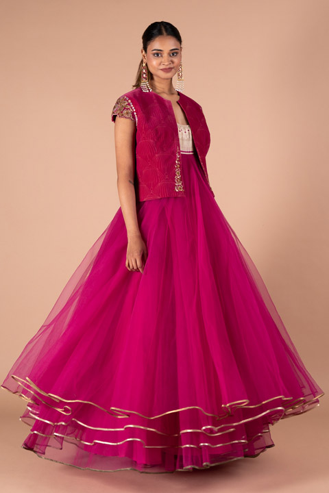 Anarkali with Velvet Jacket