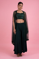 Green Georgette Sharara SetDSC02914