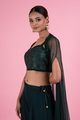 Green Georgette Sharara SetDSC02918