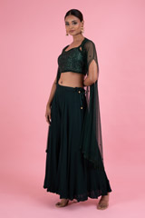 Green Georgette Sharara SetDSC02919