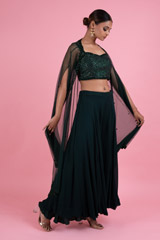 Green Georgette Sharara SetDSC02920