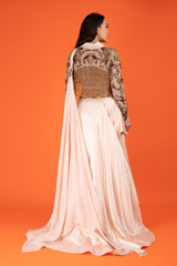 Embroidered Jacket Style Blouse Skirt SetDSC02835