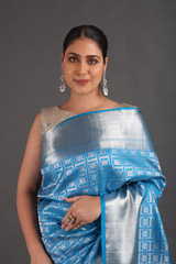 Blue Silk Zari SareeIMG_9479