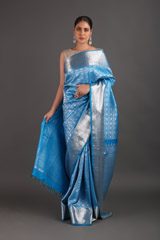 Blue Silk Zari SareeIMG_9480